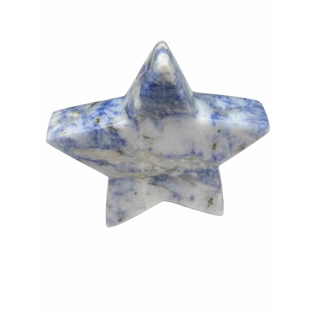Blue Opal Star Natural Stone Crystal Figurine Home Office Decor Celestial Gift